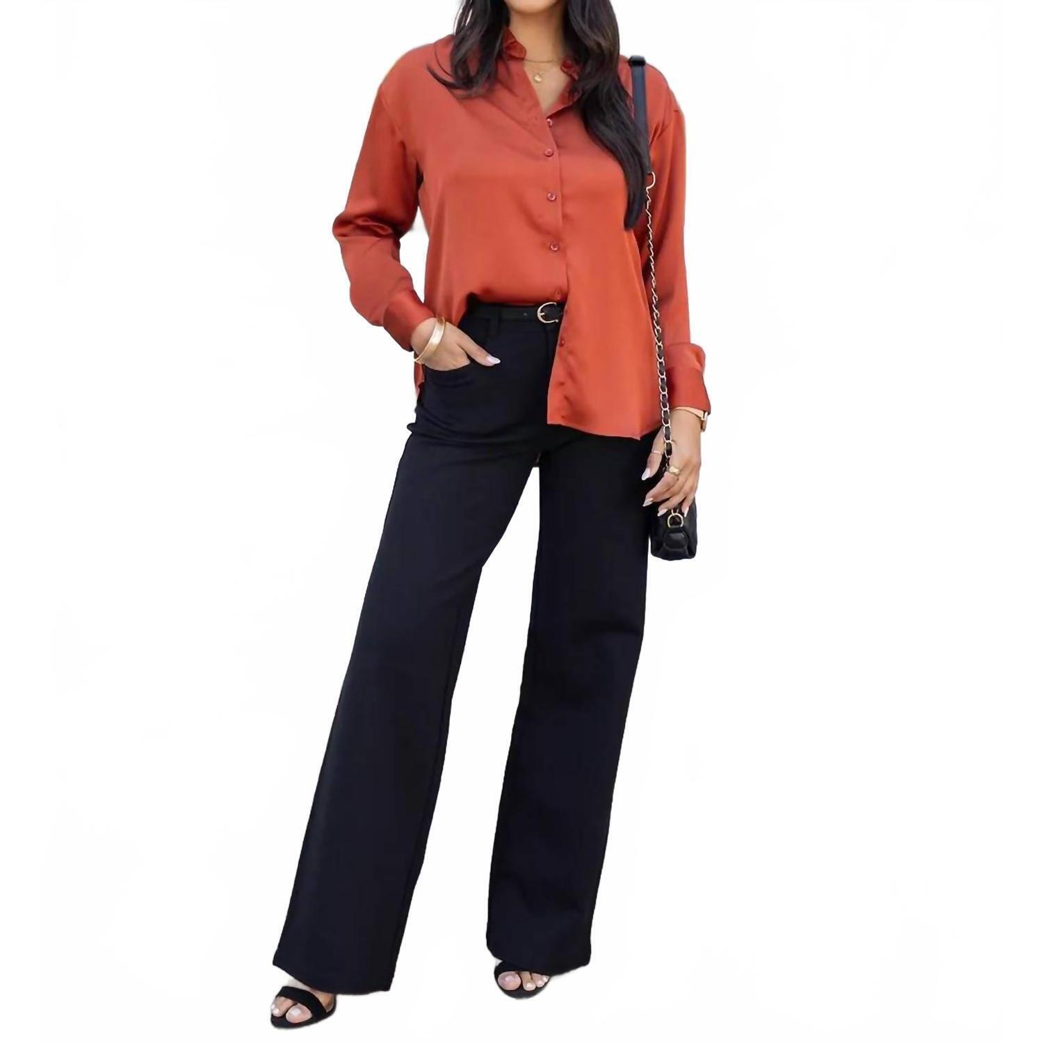 New Grace And Lace 9 To 5 Wide Leg Pants In Black